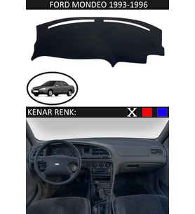 Ford Mondeo 1993-1996 Için Uygun Torpido Koruma Halısı Siyah Kenar Renk Siyah