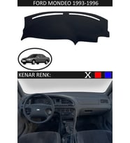 Ford Mondeo 1993-1996 Için Uygun Torpido Koruma Halısı Siyah Kenar Renk Siyah