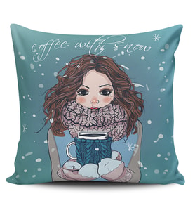 Alkanhomes Fashion Girl Dijital Baskılı Kırlent Kılıfı
