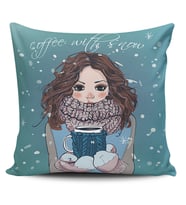 Alkanhomes Fashion Girl Dijital Baskılı Kırlent Kılıfı