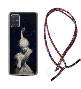 Samsung a71 A72 A73 A7 A9 2018 C7 C9 Kılıf Boyun Asklı Rasta Silikon Star Woman 1332