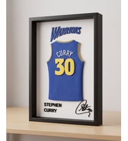 Riva Self Stephen Curry Golden State Warriors 3D Duvar Tablosu - 30 Numara İmzalı Dekoratif Çerçeve