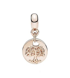 Nur Silver Rose Renkli Sallantılı Hayat Ağacı Gümüş Charm NUR-BL12411