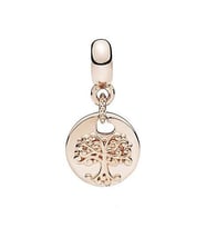 Nur Silver Rose Renkli Sallantılı Hayat Ağacı Gümüş Charm NUR-BL12411