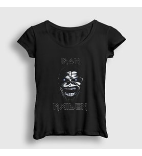 Presmono Kadın Siyah Metal Iron Maiden T-Shirt 86879tt