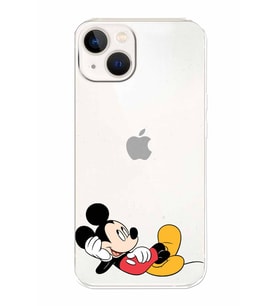 Apple iPhone 13 Uyumlu Kamera Korumalı Tıpalı Kapak Mickey Mouse TasarımlıŞeffaf Kılıf