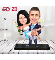 Kişiye Özel Ahşap Biblo - Gelin Damat Biblo 2 ( 3D Biblo )