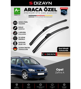S-Dizayn Opel Zafira A Ön Cam Silecek Seti 1999-2005 Premium Araca Özel 60-60 Cm A+ Kalite