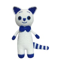 Mavi Beyaz Çöl Tilkisi Amigurumi Organik Oyuncak