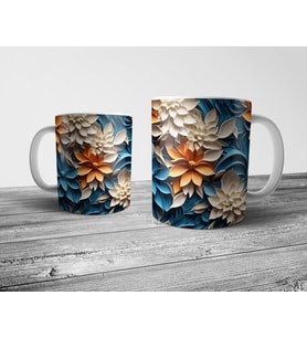 Pixxa Çiçek Desenli Floral Kupa Bardak Model 3