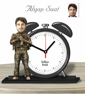 Kişiye Özel Ahşap Saat-Asker Erkek-1