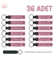 Pembe & Lacivert, Eğitim Katılımcılarına Özel Hediye 36'lı Set, Üzerine İsim Yazılı Anahtarlık