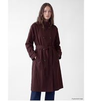 LCW Modest Bordo Dik Yaka Kuşaklı Kadın Trençkot