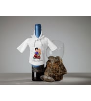 BK Gift Kişiye Özel Sevgililer Karikatürlü Mini Beyaz İçki Şişesi Tişörtü , Ev Bar Dekoru, Viski, Şarap, Votka, Rakı Şişesi Tişörtü, Ev Barı-17