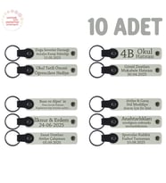 Anaokulu Hatırası İçin Kişiselleştirilmiş Anahtarlık 10’lu Set, Eğitim Öncesi Hediyesi, Beyaz