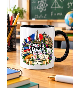 Kişiye Özel Fransızca Öğretmeni Kupası French Teacher İsimli Öğretmenler Günü Hediyesi