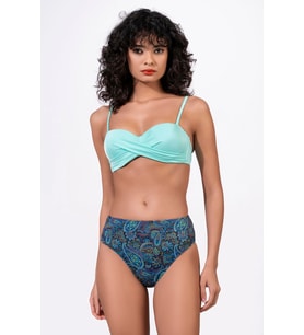 Endeep Kadın Desenli Yüksek Bel Çapraz Detaylı Destekli Bikini Takımı