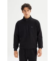 Erkek Pike Interlock Half Zip Sweatshirt Black (STD)