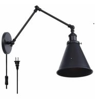 RİOLİGHT AKROBAT MAFSALLI METAL HAREKETLİ BAŞLIK KABLOLU1,FİŞLİ1,ANAHTARLI1 APLİK OKUMA LAMBASI (Siyah)