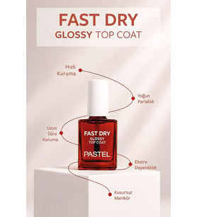 Pastel Fast Dry Glossy Top Coat - Oje Kurucusu