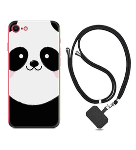 Apple iPhone 5 6 7 8 Plus Se XR Kılıf Boyun Askılı Silikon Sevimli Panda 1794