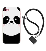 Apple iPhone 5 6 7 8 Plus Se XR Kılıf Boyun Askılı Silikon Sevimli Panda 1794