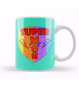 Super Mom Novelty Süper Anne Kupa Bardak Porselen