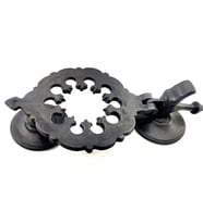 Antika Tarz Dekoratif Pirinç Osmanlı Kapı Tokmağı, Taktak - 265x75mm, Oksit