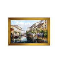 Manzara Temalı Kanvas Tablo 80 x 110 cm Gold Çerçeve