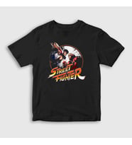 Presmono Unisex Çocuk Siyah Ryu Vs Ken Street Fighter T-Shirt 411272tt
