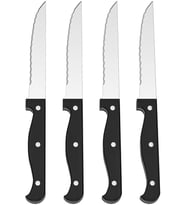 Snıtta Biftek Bıçağı Seti, Siyah, 22 Cm, 4 Adet