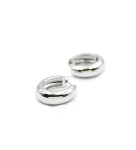 Oval Halka Küpe - Gümüş