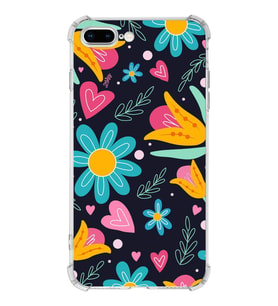PrintiFy Apple iPhone 7 Plus Uyumlu Retro Color 1 Baskılı Şeffaf Köşe Korumalı Antişok Kılıf
