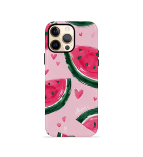 iPhone 12 Pro Vorian Çift Katmanlı Kılıf Watermelon Hearts