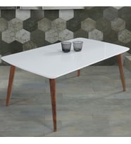 60x100 cm Ahşap Ayaklı Orta Sehpa Beyaz A2