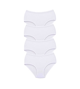 Mulvxbrf Brf02 4 Adet Kadın Yüksek Bel Bato Kalın Lastik Külot Beyaz (Mulvix)