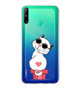 Huawei P40 Lite E Uyumlu Kapak Coolcat Tasarımlı Şeffaf Silikon Kılıf