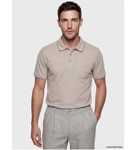 LCWAIKIKI Classic Gri Polo Yaka Dokulu Erkek Tişört