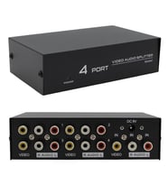 AV-104 4 Port AV CVBS RCA Video Audio Splitter Çoğaltıcı Dağıtıcı