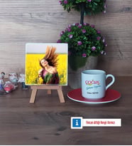 Çocuk Gelişim Uzmanı Fotoğraflı Dekoratif Taş, Ahşap Altlıklı Türk Kahvesi Fincanı Hediye Öğretmenler Günü Hediyesi (Model 3)