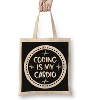 Coding Is My Cardio Fitness Gym Workout Mens Womens 01 Bez Çanta Uzun Saplı