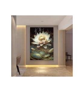 Kanvas Tablo Özel Tasarım Sarı Lotus Çiçeği Hd Kalite Kanvas Tablo 50 X 70