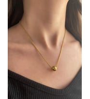Kadın Kolye Elmas Zincir Tek Top Çelik Kolye