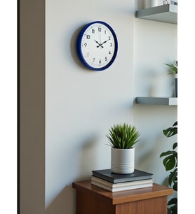 36 Cm Lacivert Dekoratif Duvar Saati (Standart)