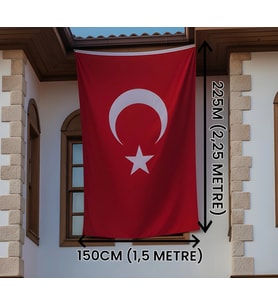 Akyıldız Store 150x225 cm Raşel Kumaş Türk Bayrağı - Rüzgara Dayanıklı Dış Mekan Büyük Boy Bayrak