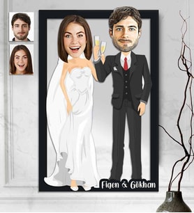 Kişiye Özel 3D  Ahşap Tablo Gelin Dağmat 30x40 -6