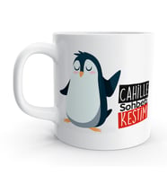 Cahille Sohbeti Kestim Penguen Tasarım Kupa Bardak