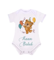 Bebeğinize Özel Kısa Kol Beyaz Bebek Zıbın
