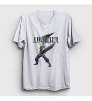 Presmono Unisex Beyaz Cloud Strife Final Fantasy Vii T-Shirt 434678tt