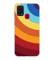 Samsung Galaxy M31 Kapak Renk Cümbüşü Tasarımlı Şeffaf Silikon Kılıf